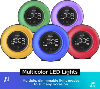 Color Changing Digital Alarm Clock with Bluetooth Speaker, FM Radio & USB Charger for Bedroom or Home Office 3