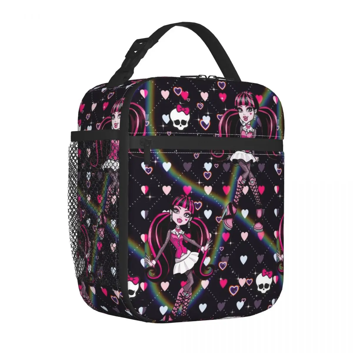 Cute Draculaura Cartoon Insulated Lunch Bag A Tenuta Stagna Monster High Lunch Container Thermal Bag Tote Lunch Box Work Travel Women