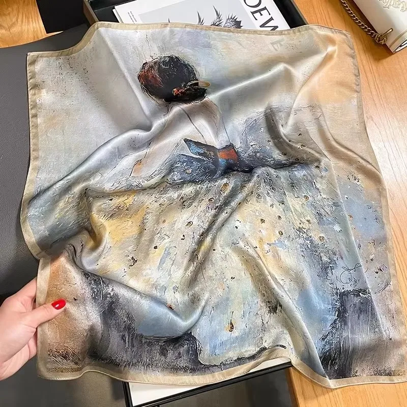 100% Natural Silk Square Scarf Women Hairband Neckerchief Wrap