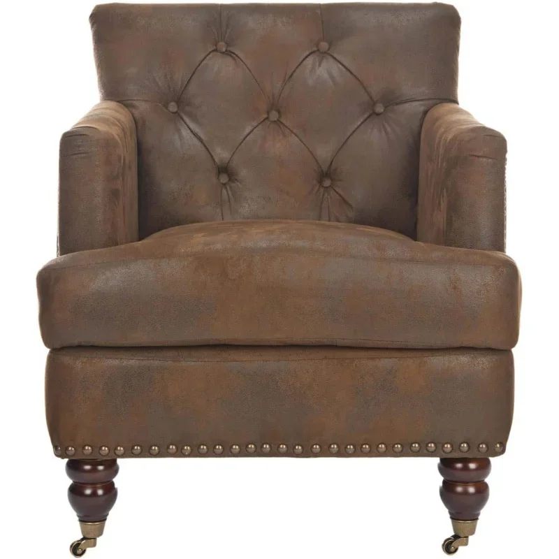 

Mario Antiqued Brown Club Chair Safavieh Hudson Collection