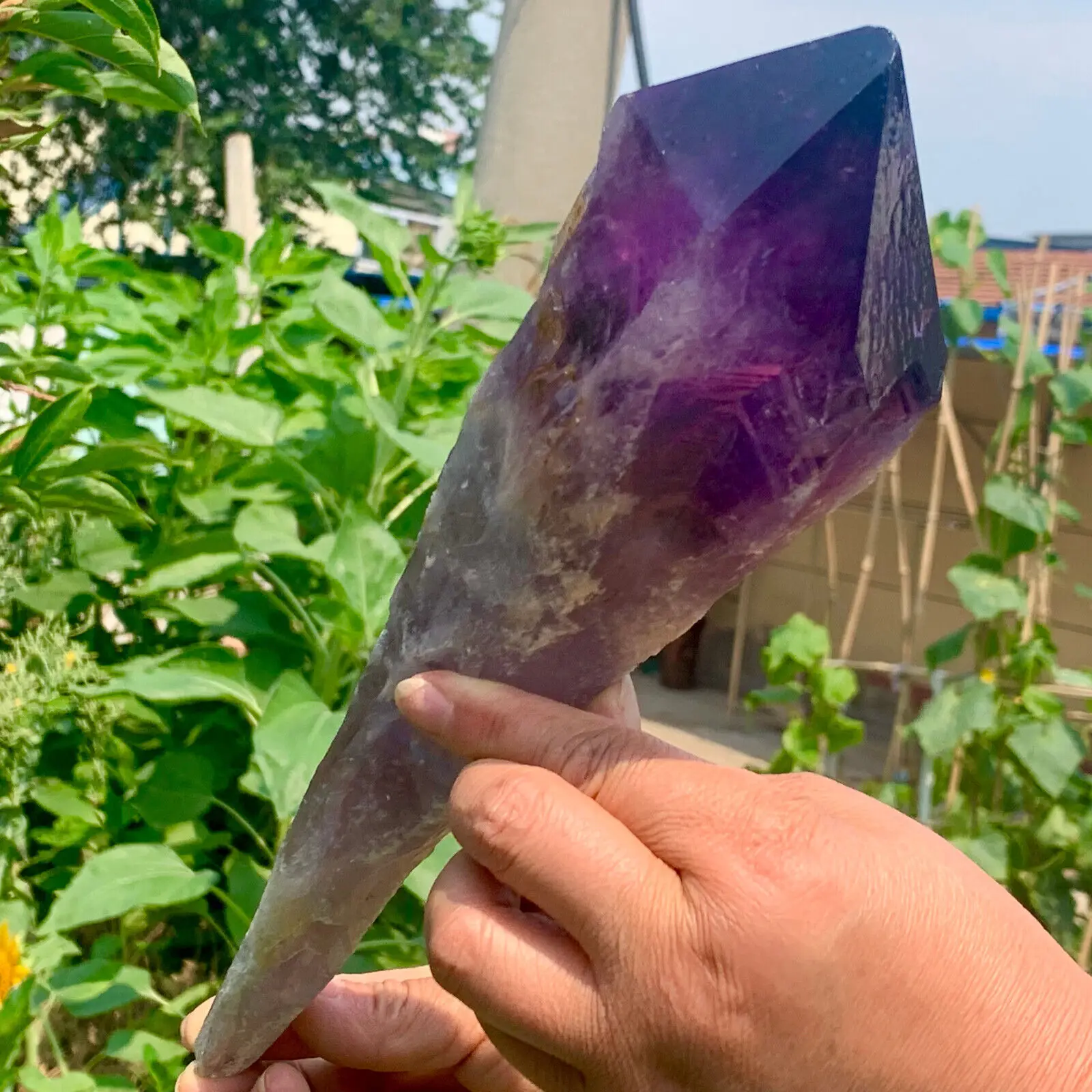 Magical Natural Uruguayan Amethyst Backbone Purple Quartz Crystal Scepter Treatment Home Demagnetization Decorative Energy Gem 5