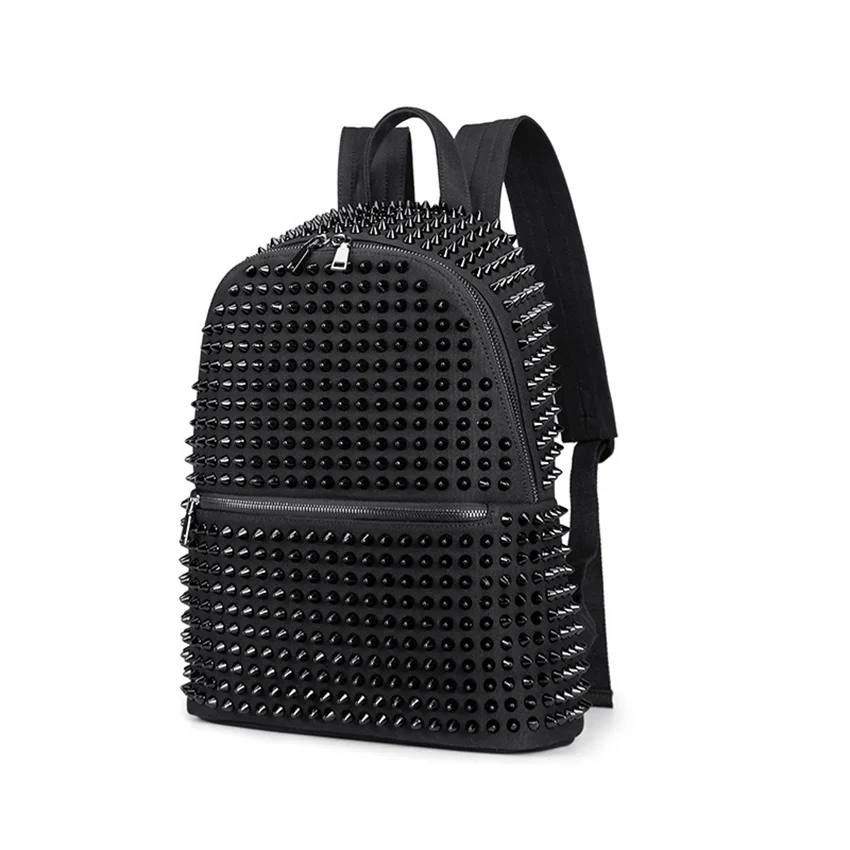 New Fashion Women's Rivet Backpack Canvas Backpack Laptop Bag Casual Outdoor Travel Bagpacks