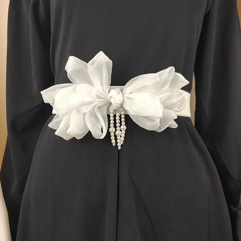 

Women's Fashion Elastic Flower Cummerbunds Female Dress Corsets Waistband Belts Decoration Wide Belt R1864