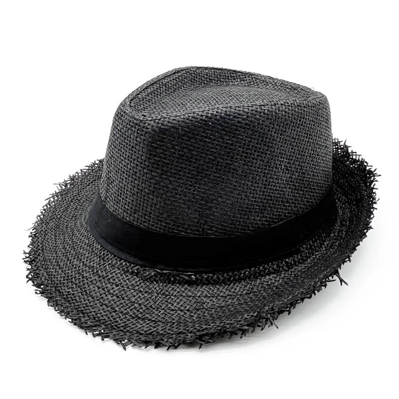 Lot De 3 Chapeaux Homme En Papier/paille - Taille L/XL - Avec Bande Noire - Neuf Avec étiquettes