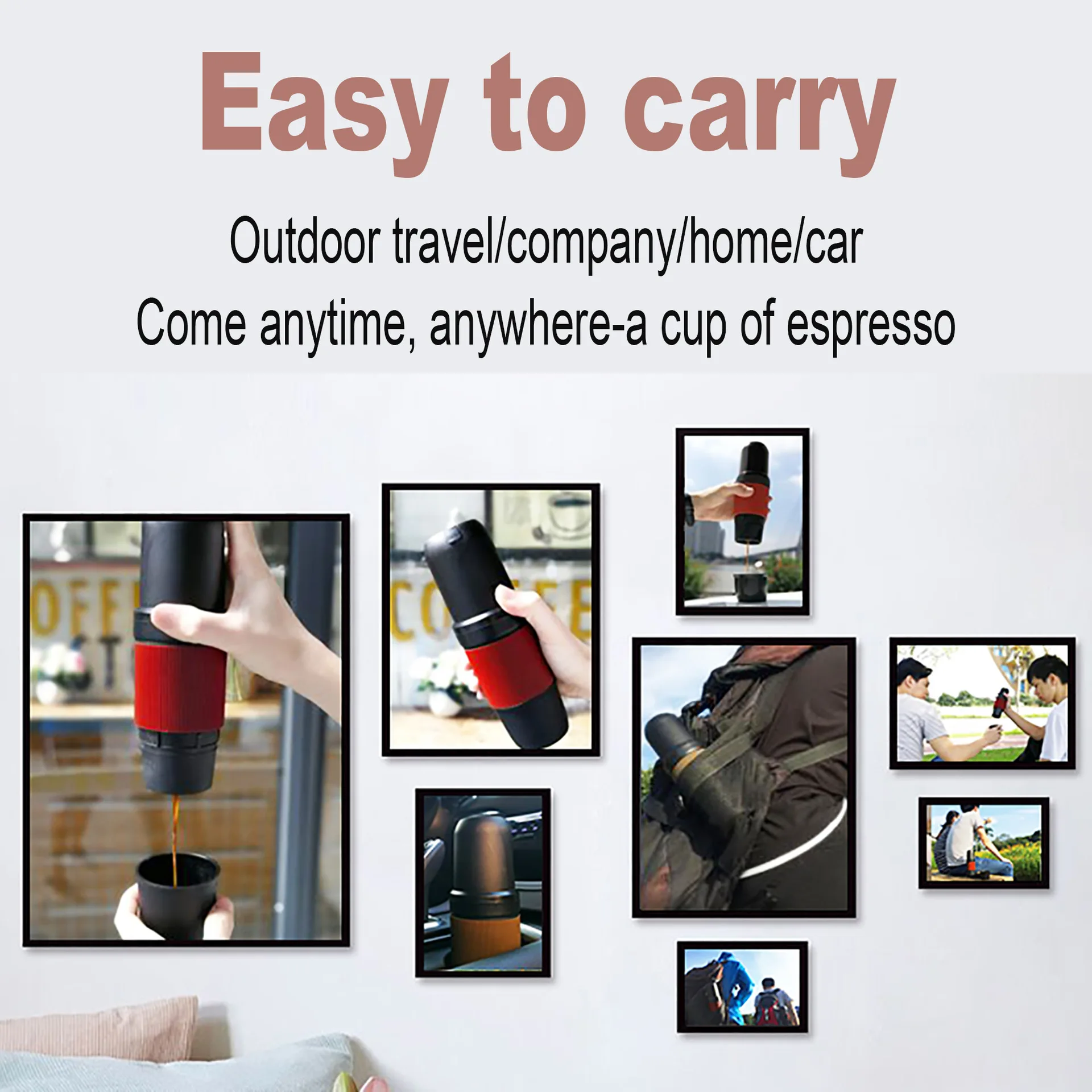 Portable Hand Press Coffee Maker Italian Electric Espresso Cup Capsule Coffee Maker for Camping Hiking 5
