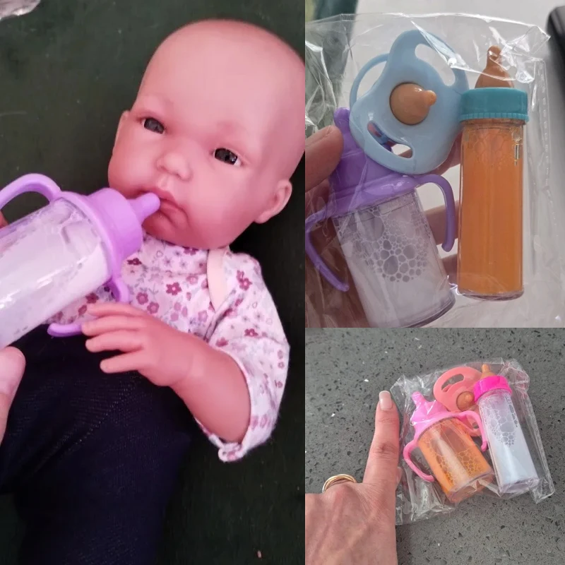 Doll accessories Baby Doll Feeding Bottle Set Baby Care Toy Stroller Milk And Juice Bottles With Toy Pacifier For Baby Dolls - 5