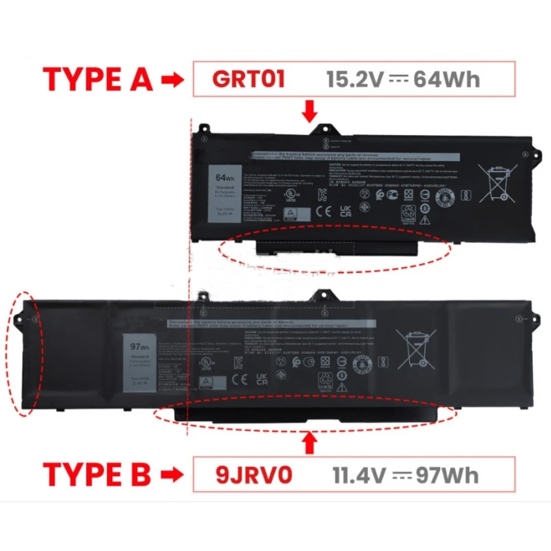 Bateria para Dell Precision Grt01 R05p0 9jrv0 15 3561 3571 3581 3470 Alienware M17 r5 M18 r1 Latitude 5421 5431 5521 5531 P50e002 - Imagem 3