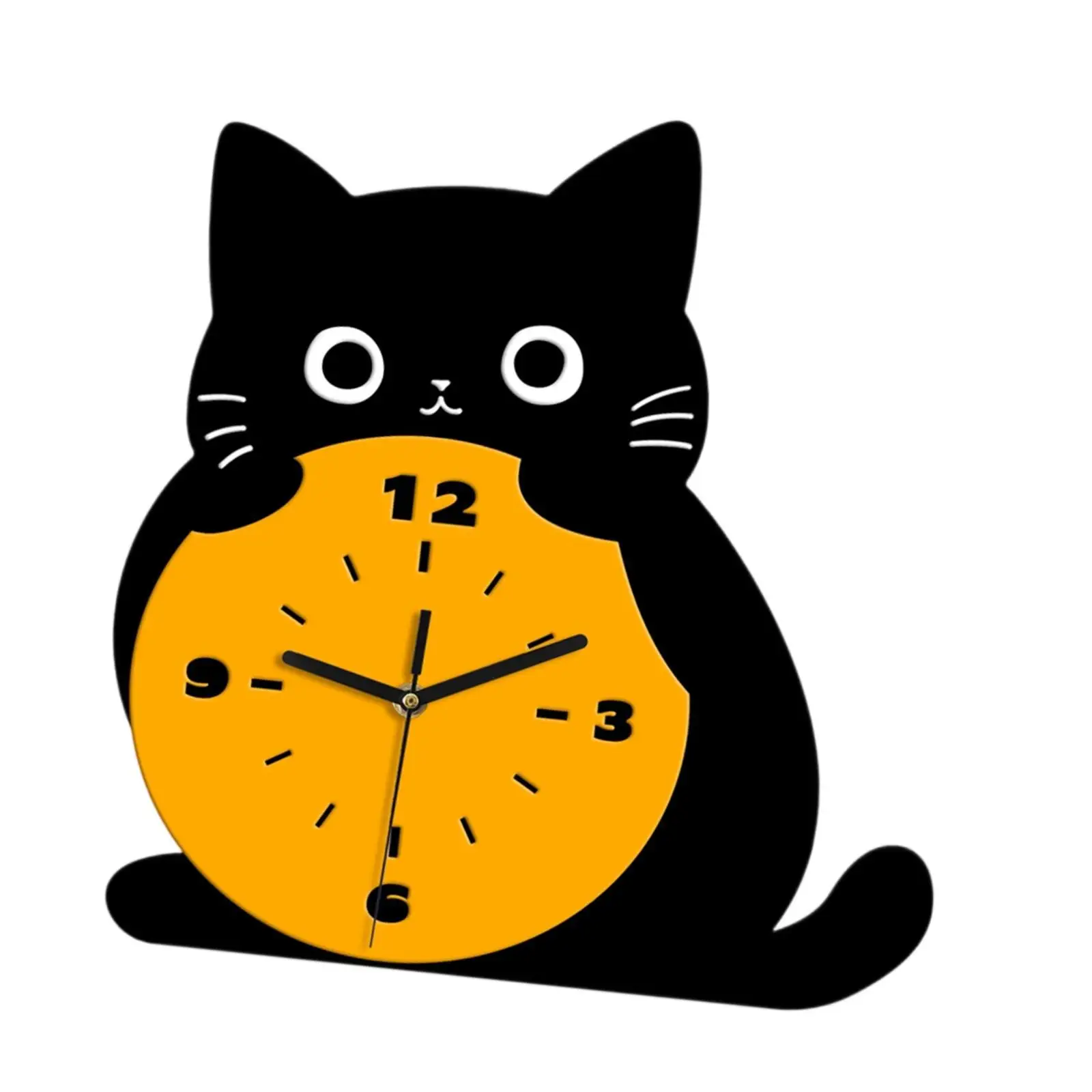 Cat Table Clock Stylish Decoration Silent Unique Gift Elegant Ornament Desk Clock for Office Bedroom Table Desk Study Room