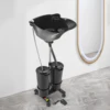 Mobile Hair Wash Basin Height Adjustable For Salon Spa Portable Shampoo Basin with 2 Water Buckets 5