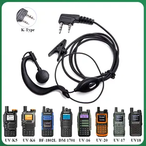 BAOFENG-auriculares para walkie-talkie, audífonos con gancho para la oreja,  en forma de G, 2 pines, para Baofeng UV5R, UV-S9, UV-13, UV-17, UV-21, UV16  PRO, Radio de BF-888S