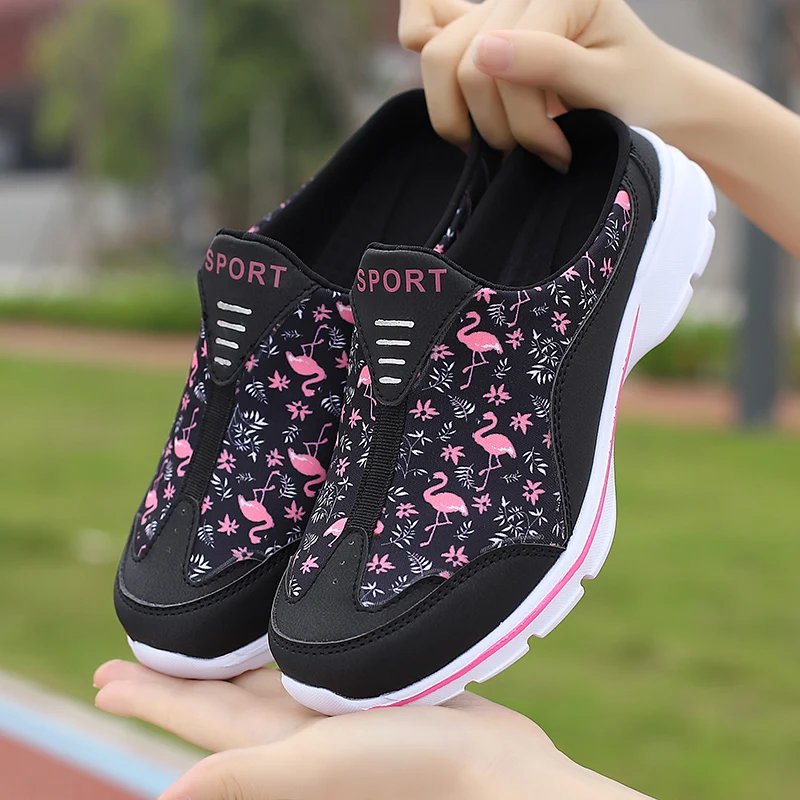 Breathable Light Women Mules New Casual Half Slippers Outdoor Flats Zapatos De Mujer Plus Size Quality Shoes for Woman Slippers 4