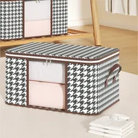 1pc-Cloth Quilt Storage Box Non woven Home Foldable Visible Quilt Bag 1