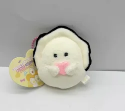 Kawaii 7cm Round - Eyed Plush Oyster with Colorful Heart Pendant - 7cm (Pink heart oyster)
