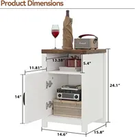 Farmhouse Nightstands Set of 2 with Charging Station and Storage, White for Bedroom or Living Room 2