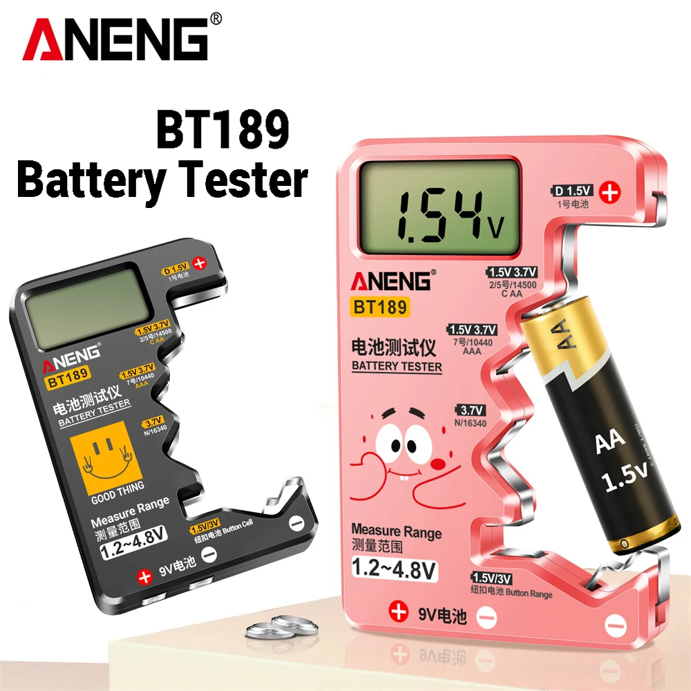 ANENGBT189DigitalBatteryTesterLCDDisplay9V15VUniversalButton