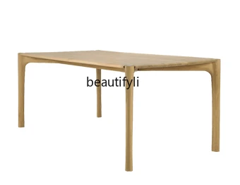

Solid Wood Dining Table Silent Style Oak Simple Home Small Apartment Dining Table Rectangular Walnut Desk