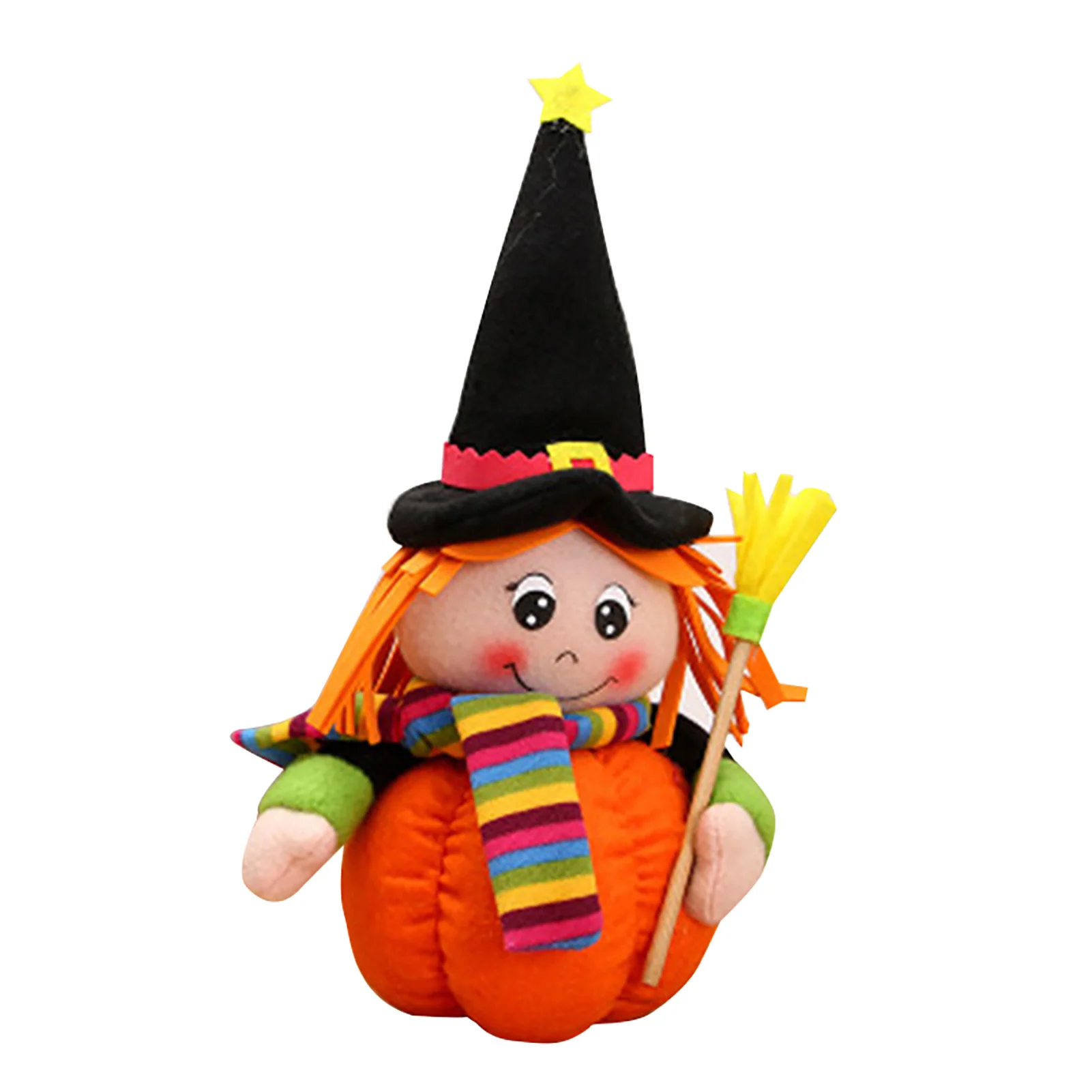 Halloween Plush Toys Soft Cute And Naughty Stuffed Doll Pumpkin Little Witch For Home Garden Decor Ornaments