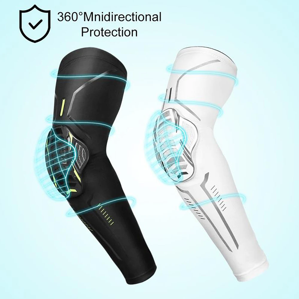 BraceTop 1Pair Sports Anti-collision Elbow Pads Compression Arm Sleeves Protector Basketball Football Cycling Knee Support Guard