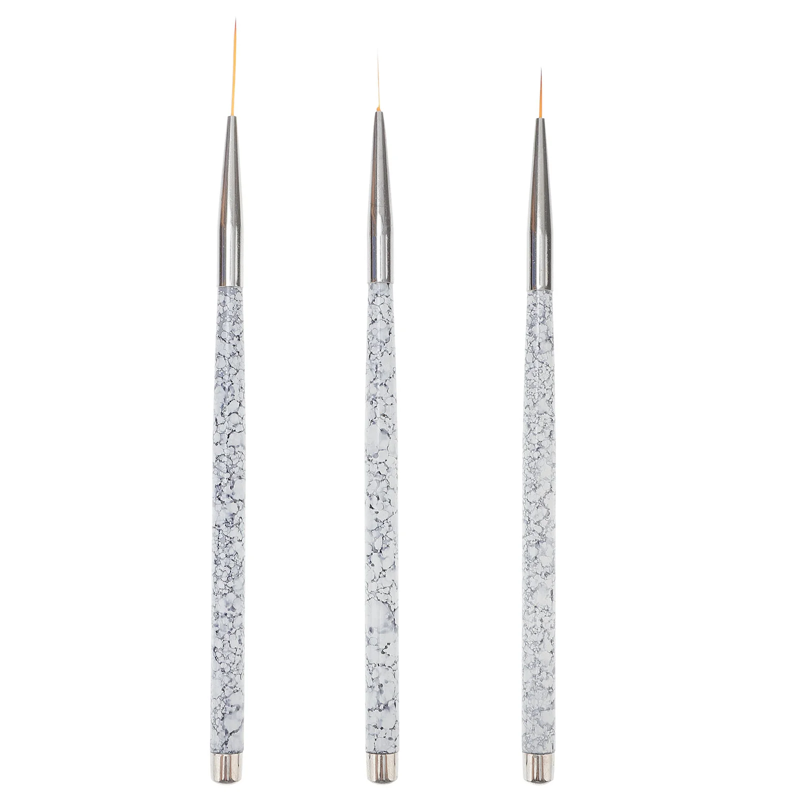 

3 Pcs Marble Pattern Handle Manicure Tools Nails Gel Paint Brush Kit De Manicura