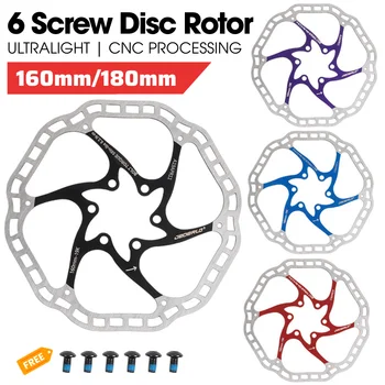 Rotore del freno a disco per bicicletta ultraleggero 160/180mm Disco freno idraulico per bici da strada in acciaio inossidabile a 6 bulloni con 6 bulloni T25