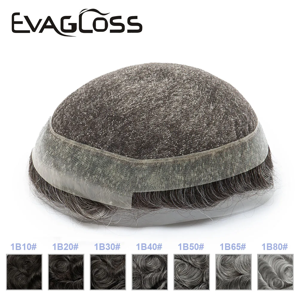 Breathable Lace Men's Capillary Prothesis Durable Australia Style Toupee Men Human Hair Prosthesis Replacement System for Men 2