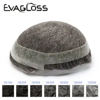 Breathable Lace Men's Capillary Prothesis Durable Australia Style Toupee Men Human Hair Prosthesis Replacement System for Men 2