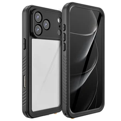 Ultimate Waterproof IP68 Full - Body Protective Diving Case with Heavy - Duty Drop Proof Design - iPhone 15 Pro (Black)