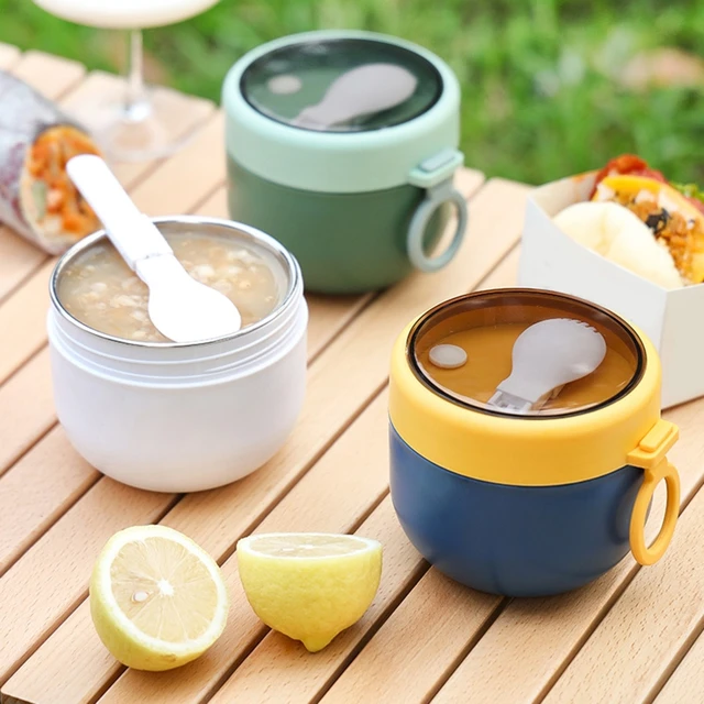 580ML Stainless Steel Lunch Box Drinking Cup With Spoon Food Thermal Jar  Insulated Soup Thermoses Containers Thermische Lunchbox - AliExpress