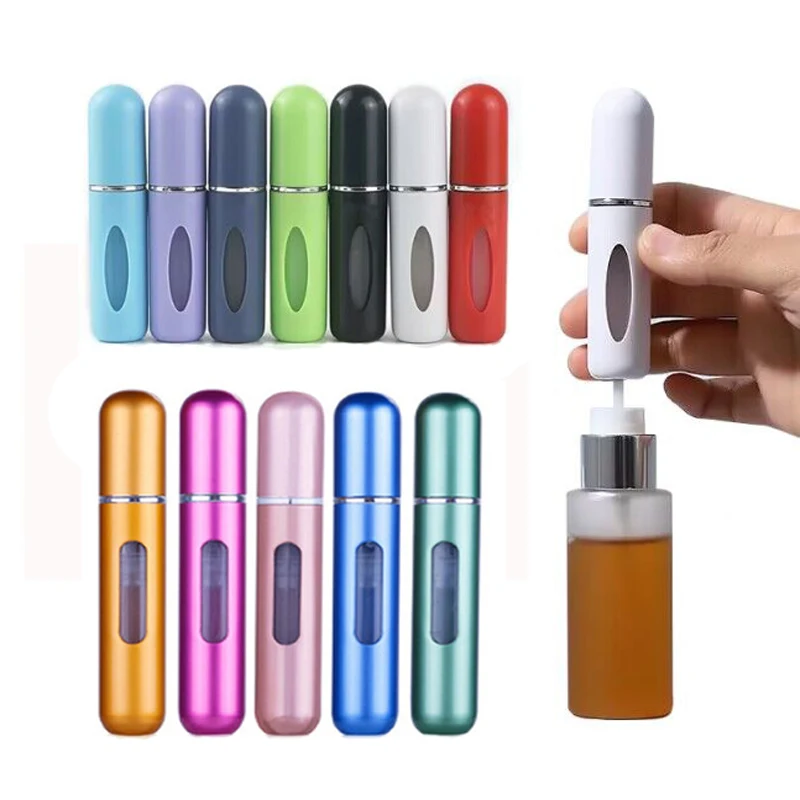 

5/8ml Portable Bottom-Filling Pump Perfume Bottle Travel Press Sample Perfume Mini Refillable Spray Bottle Empty Cosmetic Tool