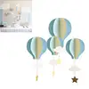 4pcs Hot Air Balloon 3D Paper Pendant Clouds Stars Wall Hanging Kids Bedroom Home Decor Wind Chimes Hanging Decorations 5