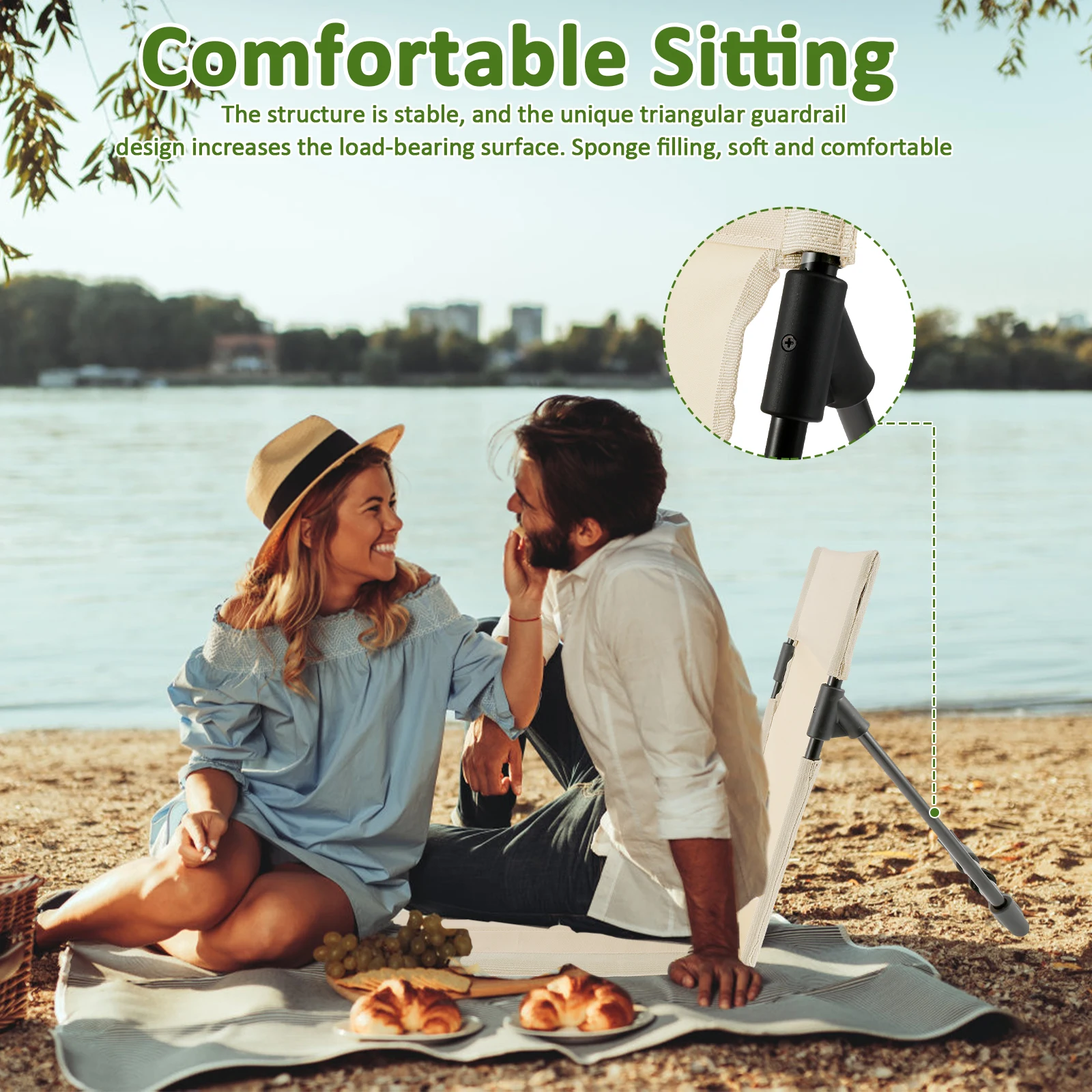 Foldable Camping Chair Ultra-Light Folding Back Chair for Camping Beach Road Trips Picnic Outdoor Garden Park Single Lazy folding chair