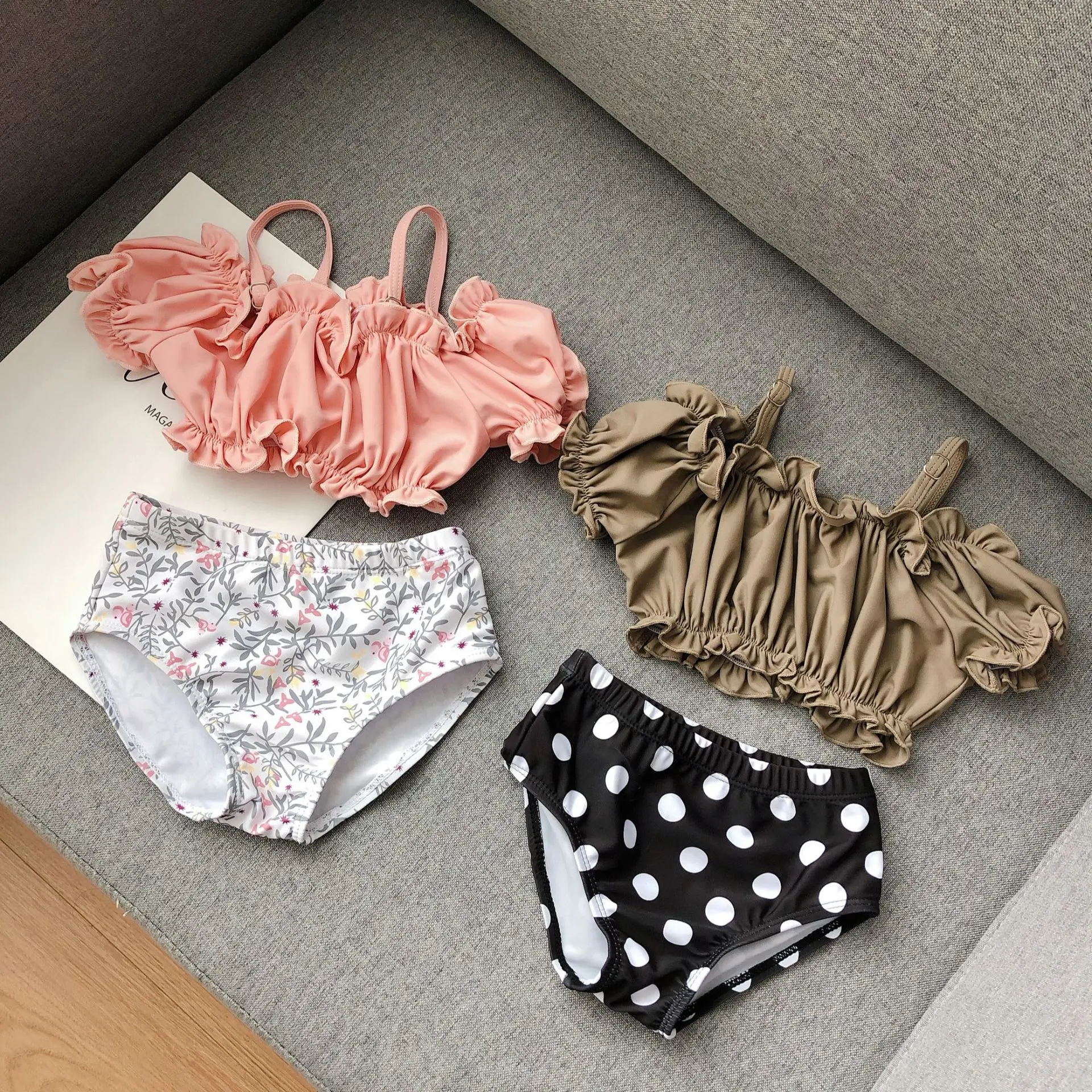 

FINEPAT Toddler Baby Girl Sling Swimsuit Split Type Summer Kids Swimwear Beachwear Bathing Suit