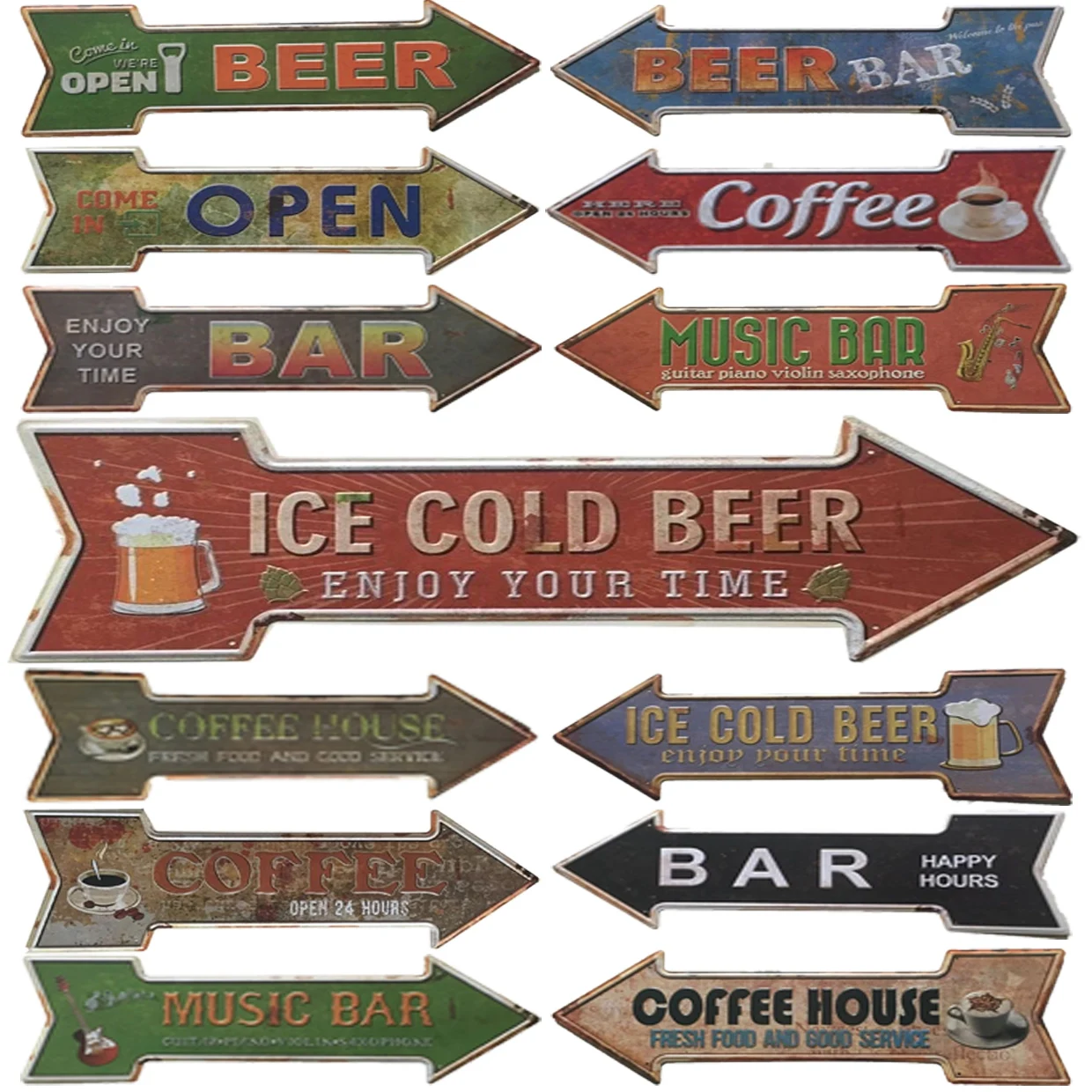 Retro-Ice-Cold-Beer-Bar-Metal-Tin-Signs-Vintage-Street-Signs-Retro ...