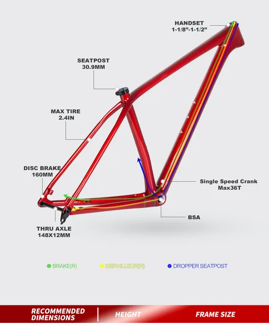 Spcycle 29er mtbカーボンフレームT1000カーボンハードテイル