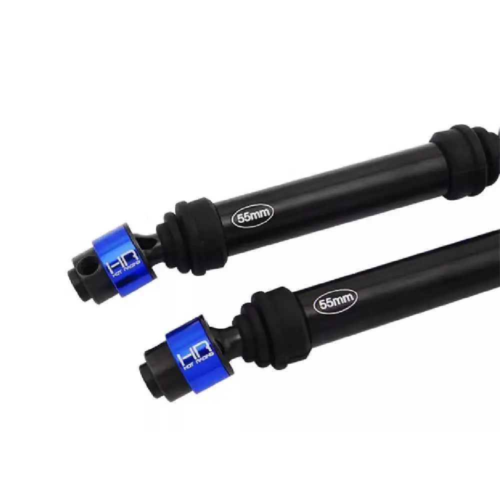 Arbre d'entraînement CVD Hot Racing acier 45 pour Traxxas 2WD, comparé à une règle