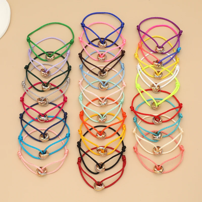 Simple Unisex Bracelet 3 Metal Round