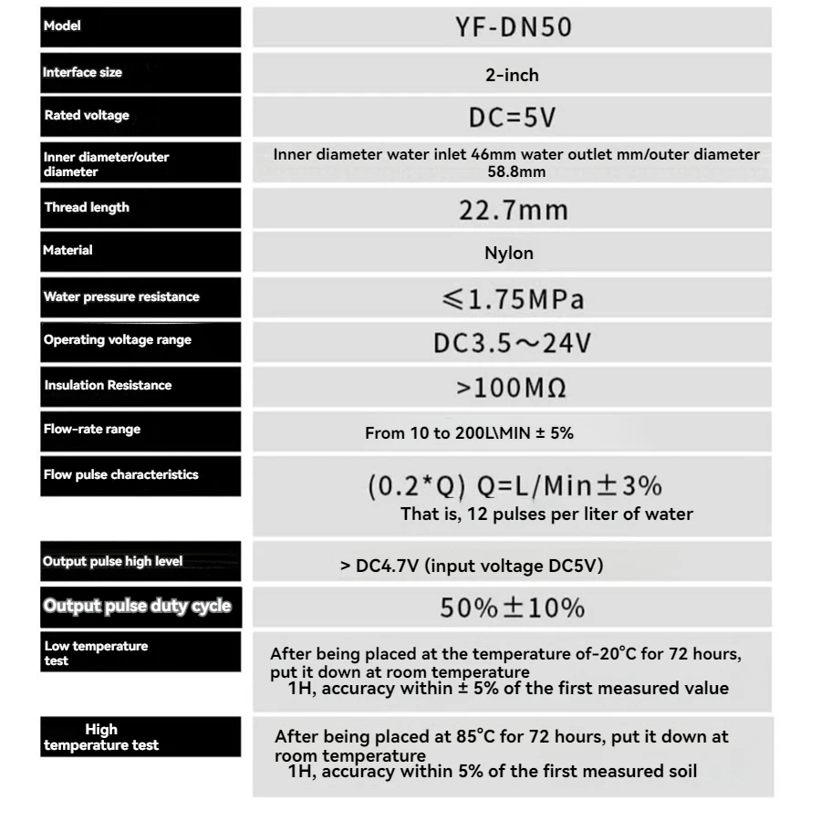 YF-DN50 G2" Inch Water Flow Meter Sensor Flowmeter Caudalimetr Counter Indicator Water Flow System Gauge Device 10-200L/min