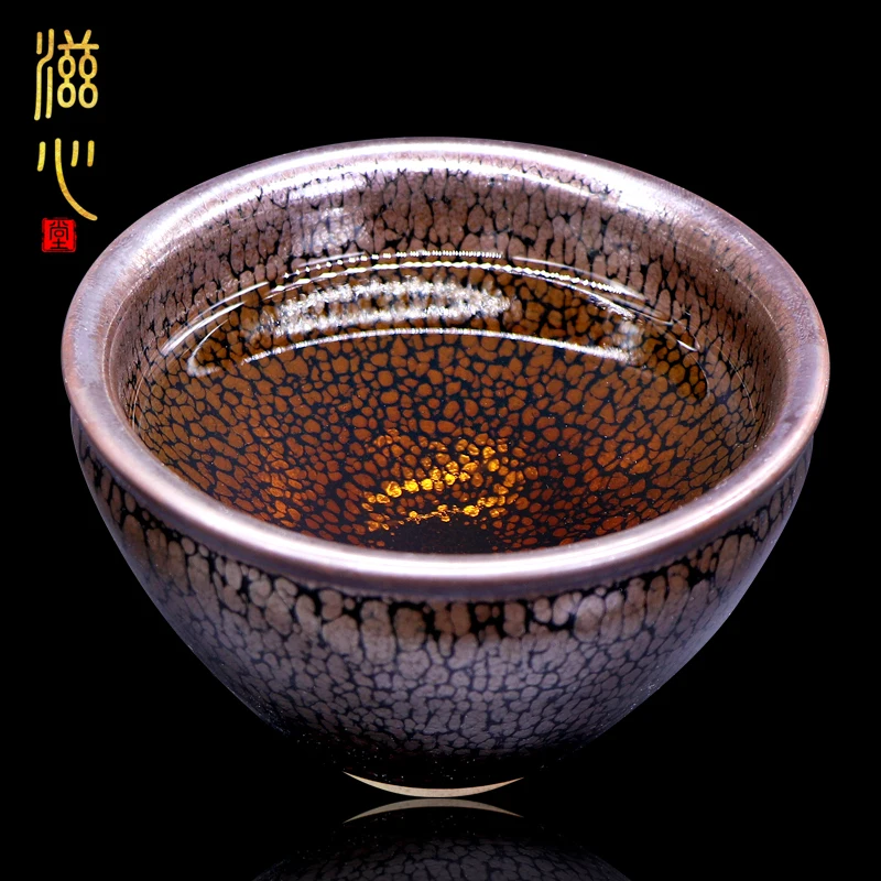 

Чашка Чайная ручной работы Zixin Tang Wan Wenhui Jianzhan Partridge Spot Bundle Mouth Jianyang Kung Fu