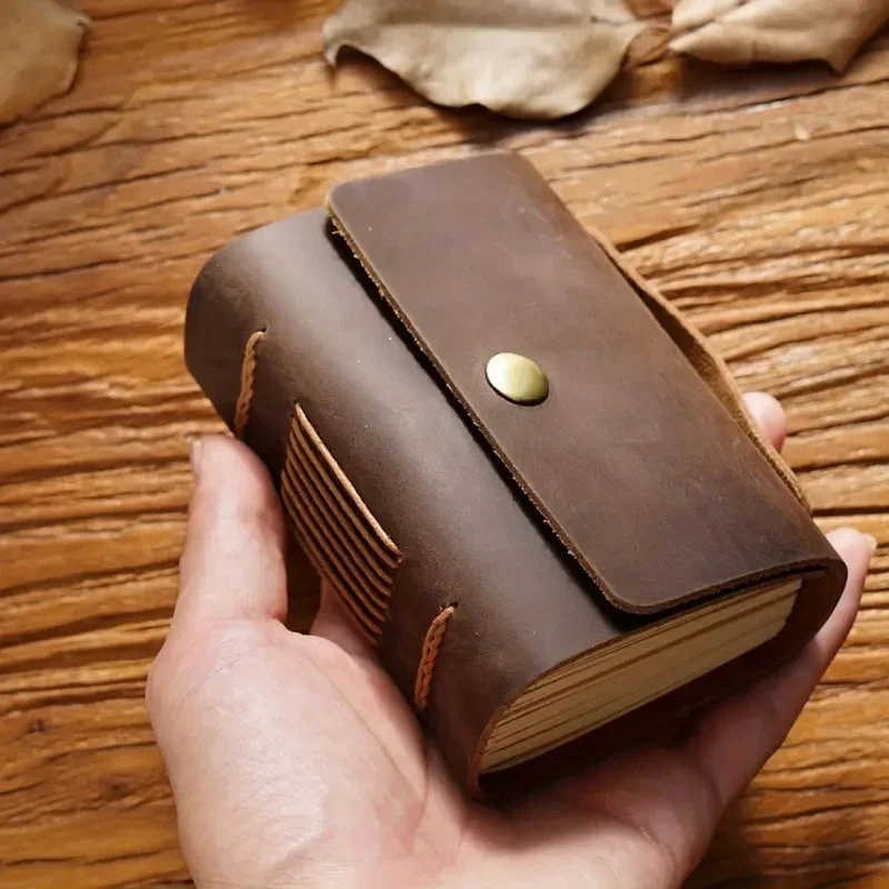 

320 Pages Portable Handmade Sketchbook Cowhide Cover Vintage Small Notebook Creative Notebook Diary Gift