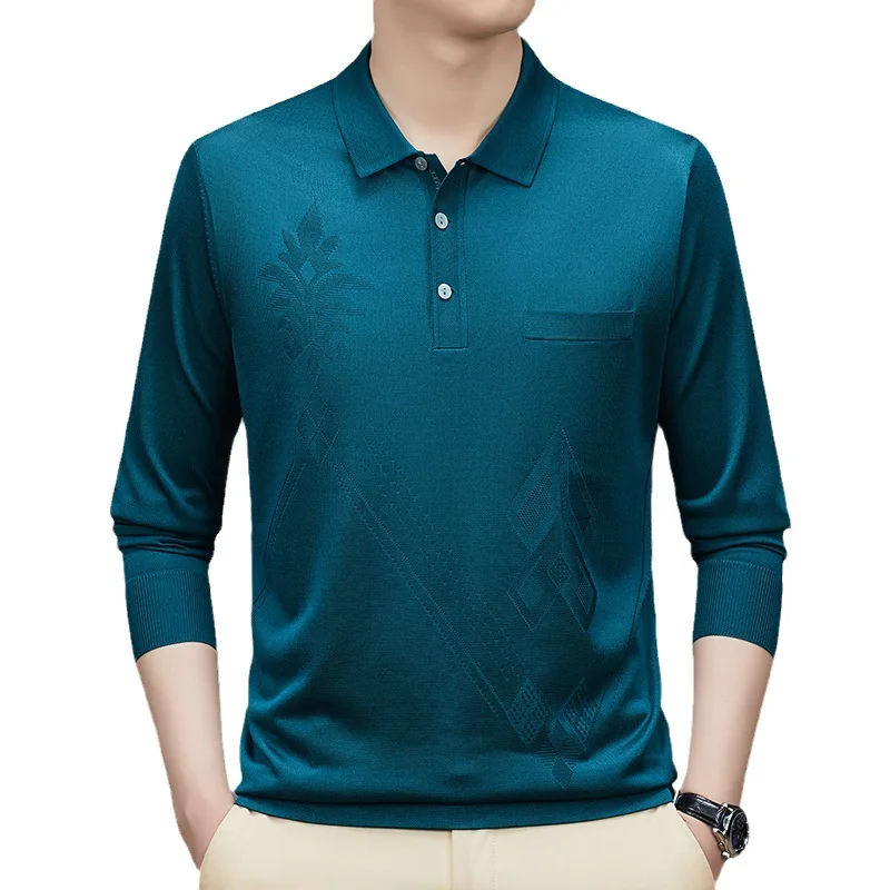 

Men Polo Shirt Mens Long Sleeve Solid Polo Shirts Camisa Polos Masculina Popular Business Casual Plus Size Autumn Polo Tops