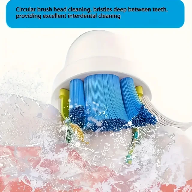 Electric Rotating Toothbrush Deep Clean Whitening Teeth for Adult Ultrasonic Toothbrush with 4/8pcs Refill Replacement Heads 2