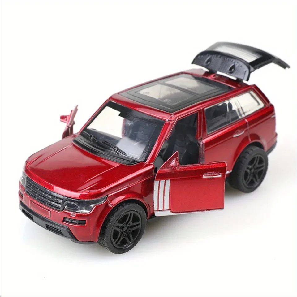 (Bagged) Réplique de modèle de voiture jouet moulé sous pression Range Rover à l'échelle 1/36, trois portes qui peuvent être ouvertes, fonction de retrait, jouet pour garçon.