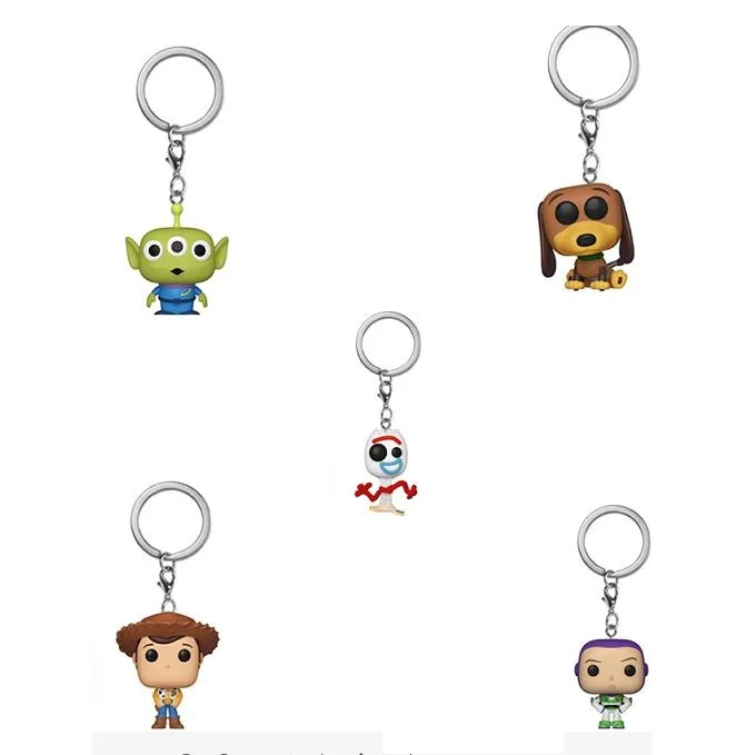 Funko Toy Story 4 Slinky Dog Buzz Lightyear Alien Woody Forky Portachiavi Pvc Action Figure Collection Modello Giocattoli Per Bambini