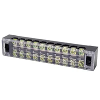 1PCS  TB1510 Dual Row Thick Copper Screw Terminal Block Flame Retardant Grounding Strip Wire Connector Durable 600V 15A 3