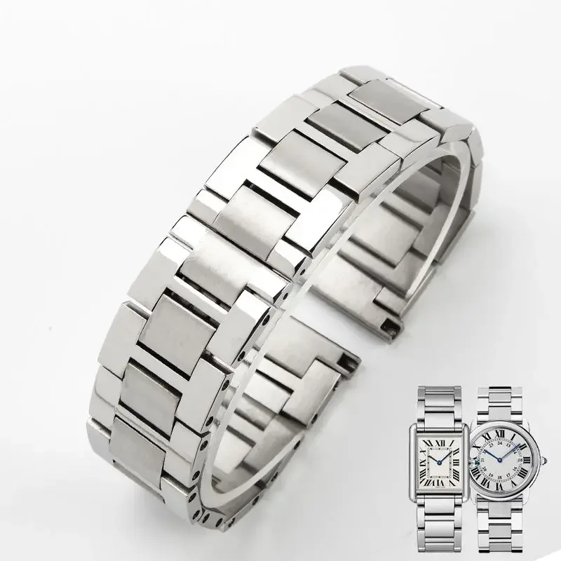 Cinturino Per Orologio Per Cartier Tank Uomo Donna Tank Solo London Santos Cinturino Per Orologio In Acciaio Inossidabile 316 Traspirante Resistente A