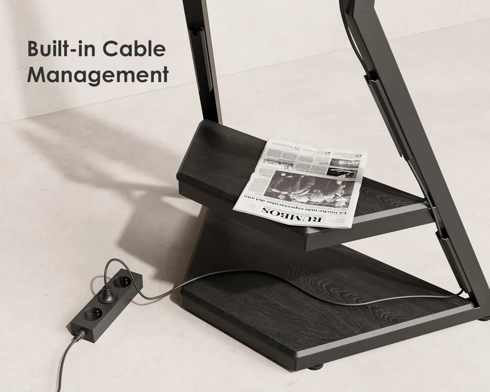 Corner TV Stand for 32-65 Inch TVs, Rolling Cart with Shelves, Space-Saving Modern Design