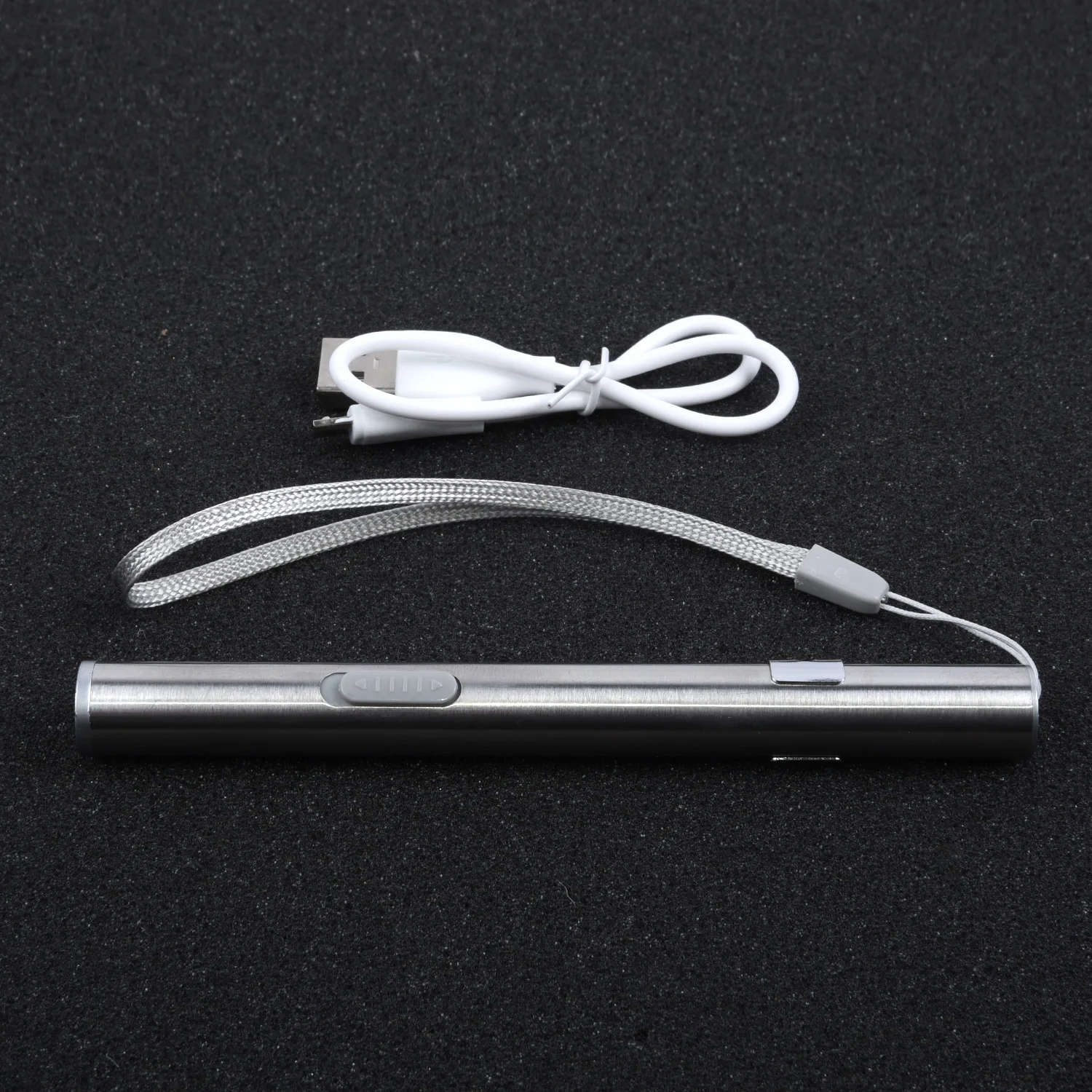 

Portable Pocket Size Flashlight Pen, USB Rechargeable LED Light, Stainless Steel Body, Long Distance Beam Outdoor Tool