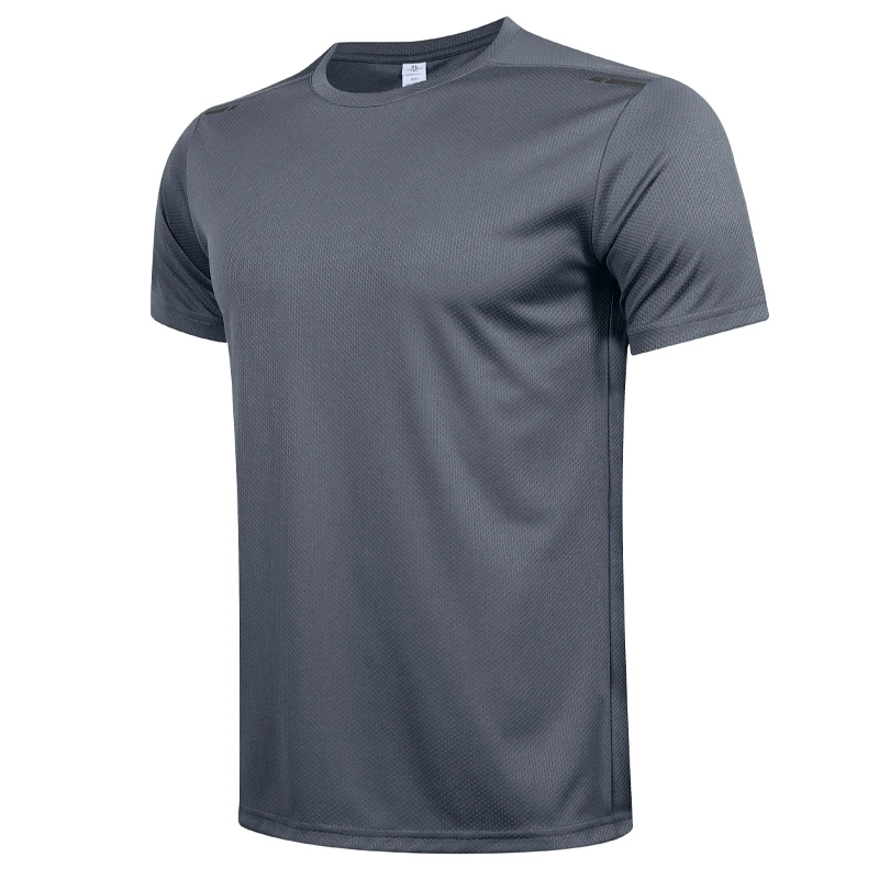 New Fabric Gym Shirts Man Breathable Running Quick Dry Short Sleeve