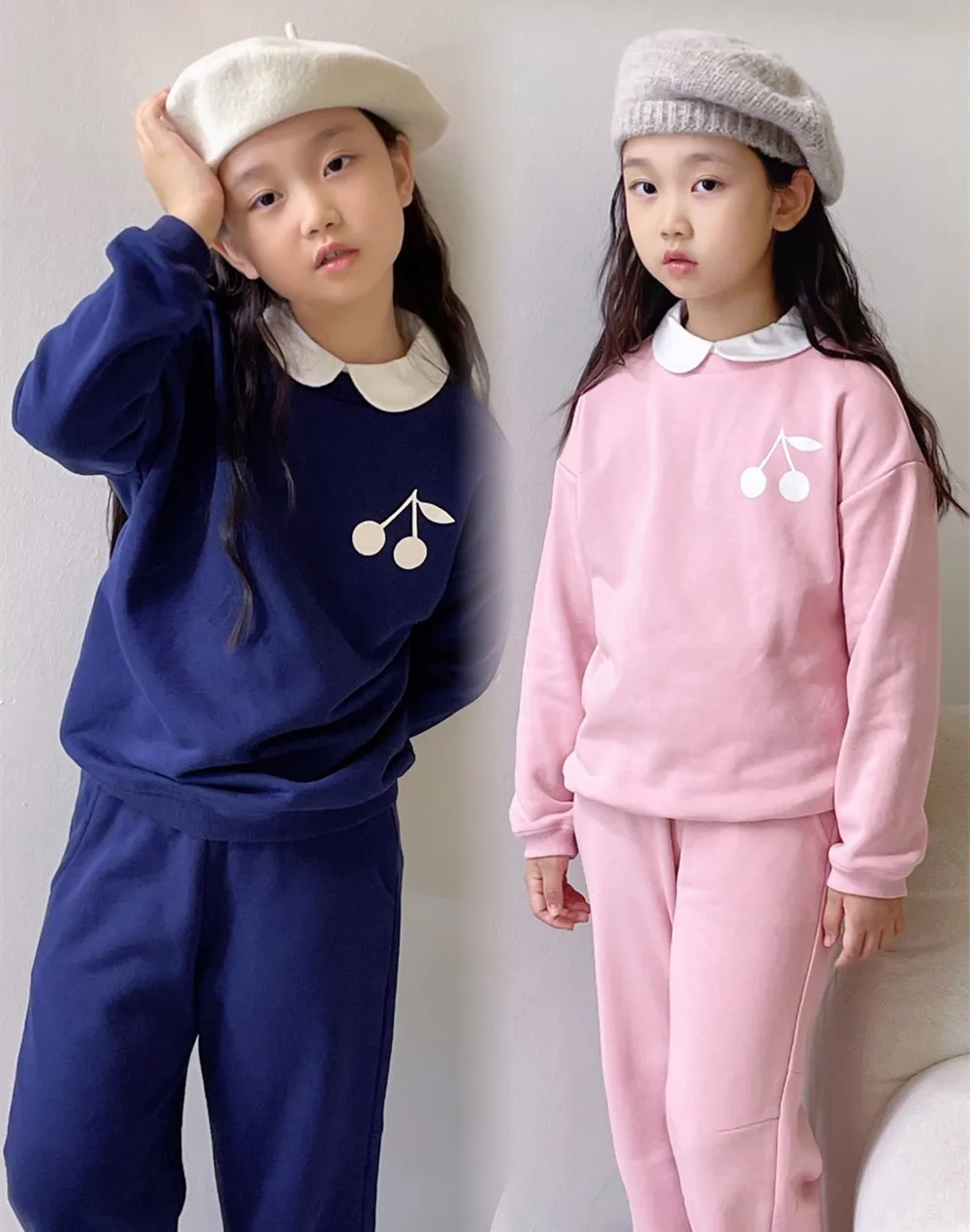 

baby clothes kids clothes girls boys cherry print Sweatshirt suit casual girls' long sleeve round neck Sweatshirt+pants