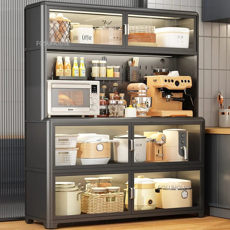Home Multi-functional Storage Cabinets Floor-standing Kitchen Cabinets Sideboard Multi-layer Microwave Ovens Pots Storage shelf